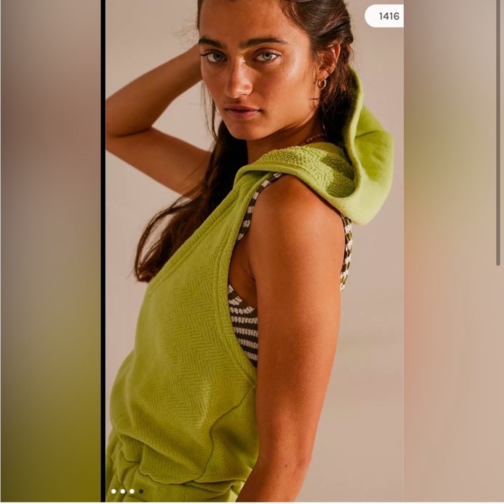 Free People Oliver Romper in Celery Juice Colorway 45396 - Picture 3 of 12